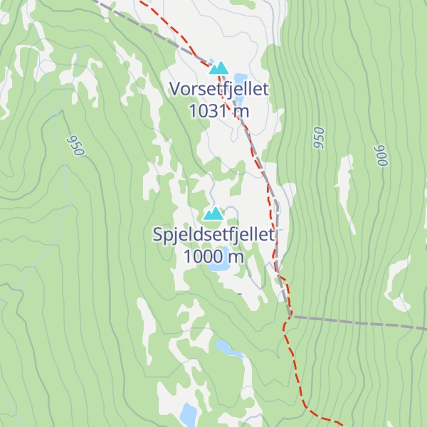 Map of Spjeldsetfjellet