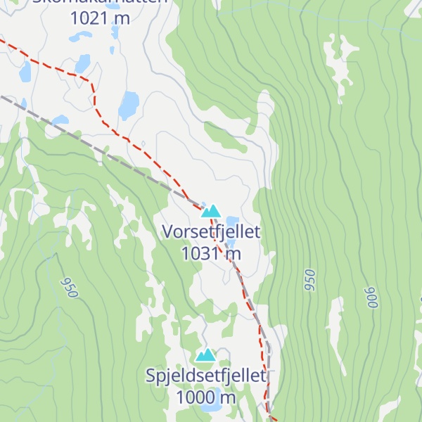 Map of Vorsetfjellet