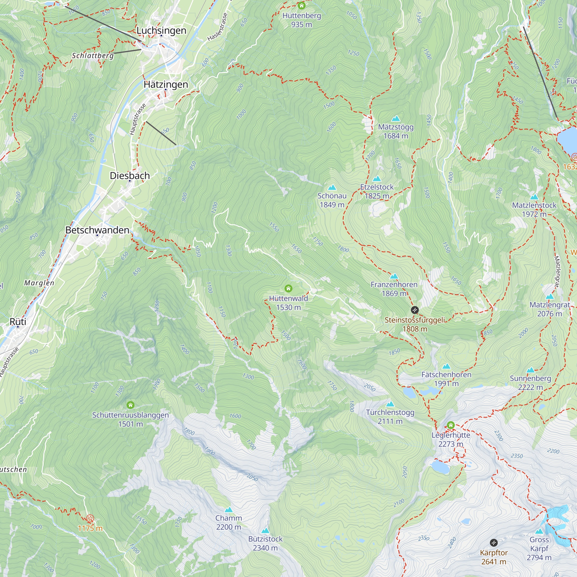 Hüttenwald map