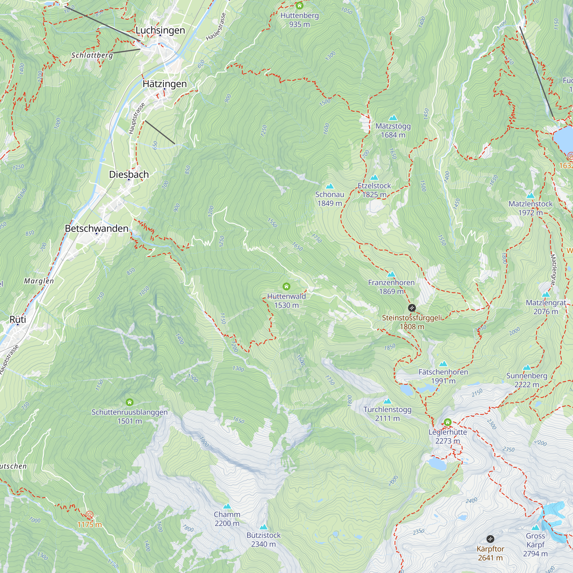 Hüttenwald map