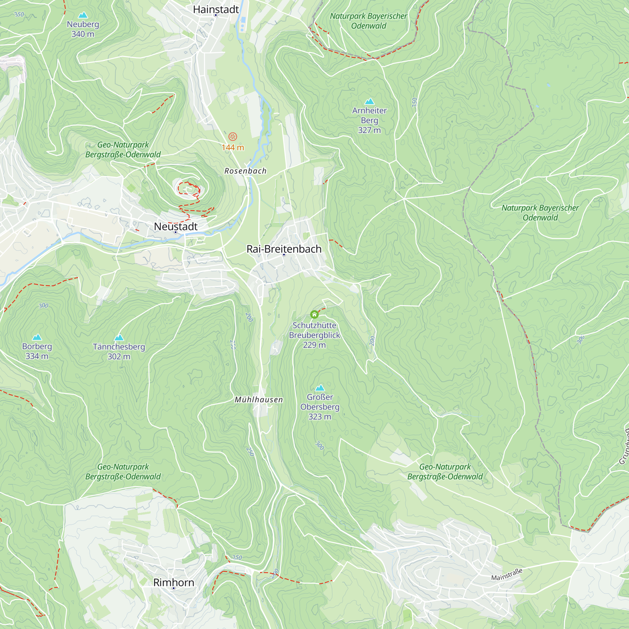 Schutzhütte Breubergblick map