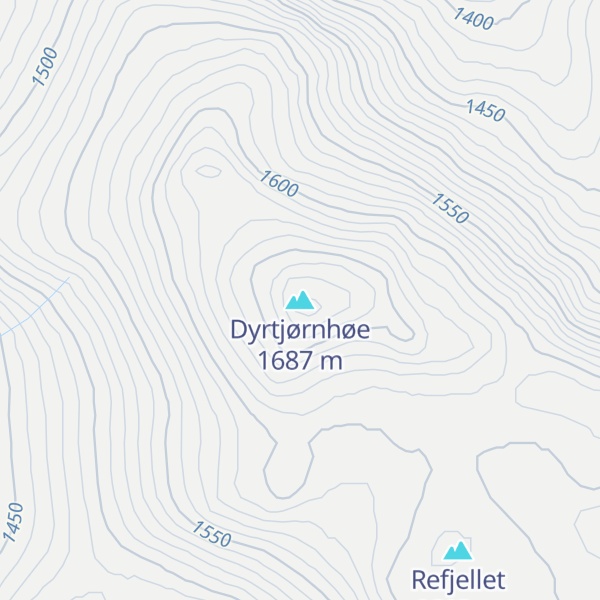 Map of Dyrtjørnhøe
