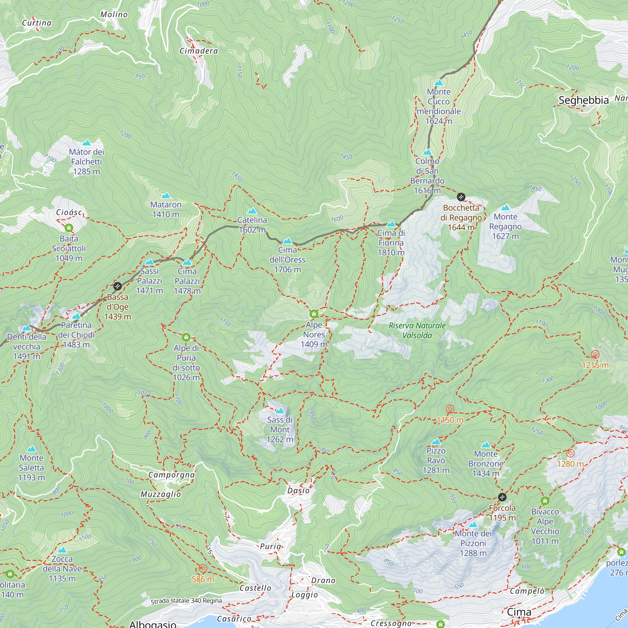 Alpe Nores map