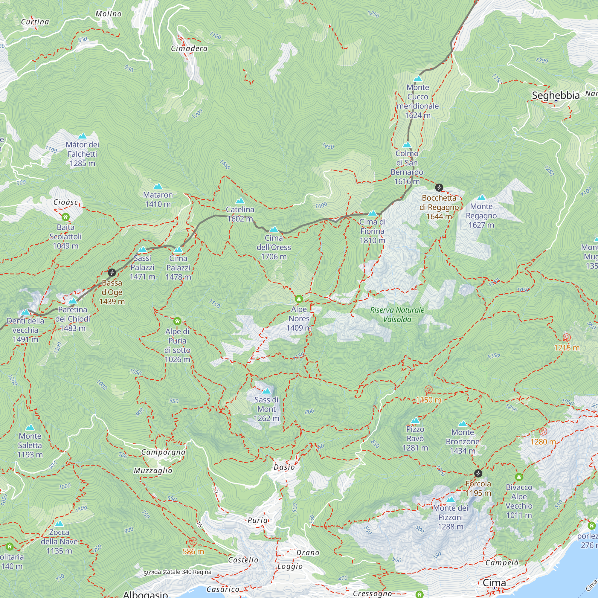 Alpe Nores map