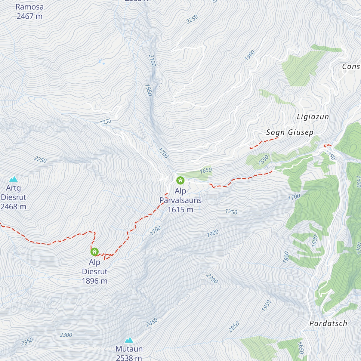 Alp Parvalsauns map