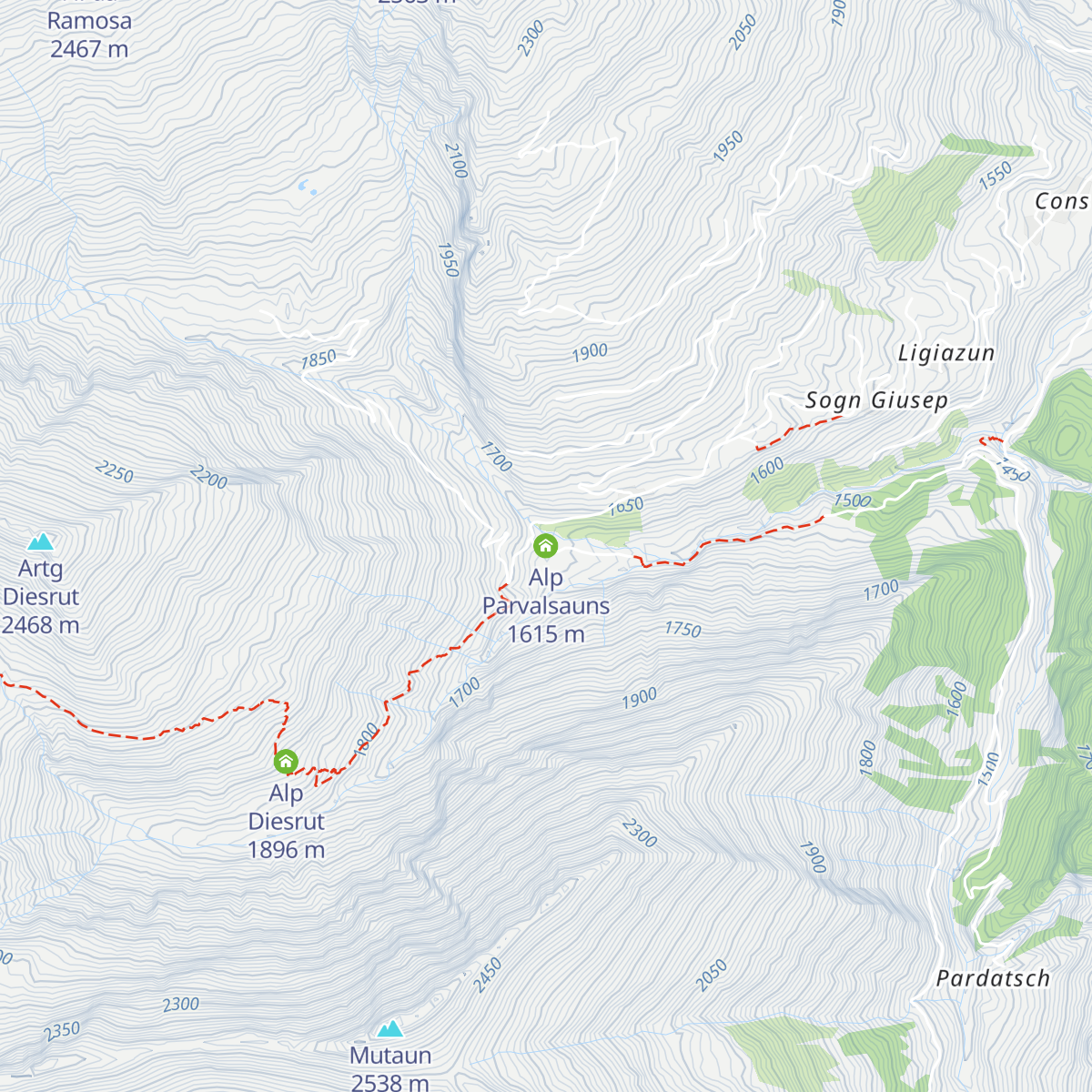 Alp Parvalsauns map