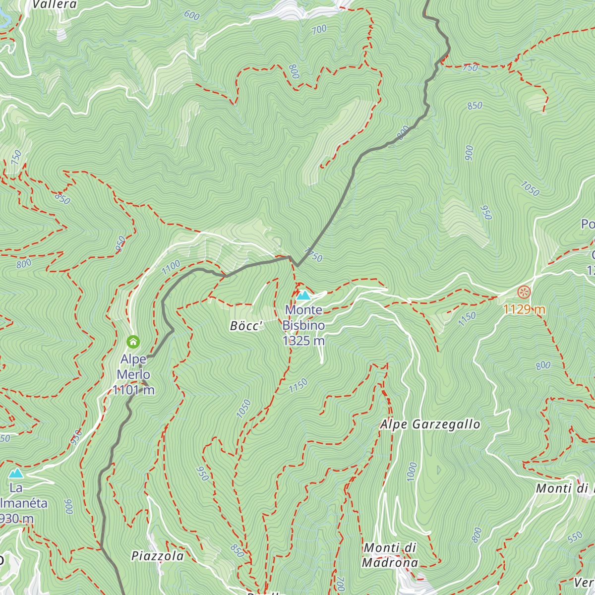 Ristoro Alpino Vetta Bisbino map