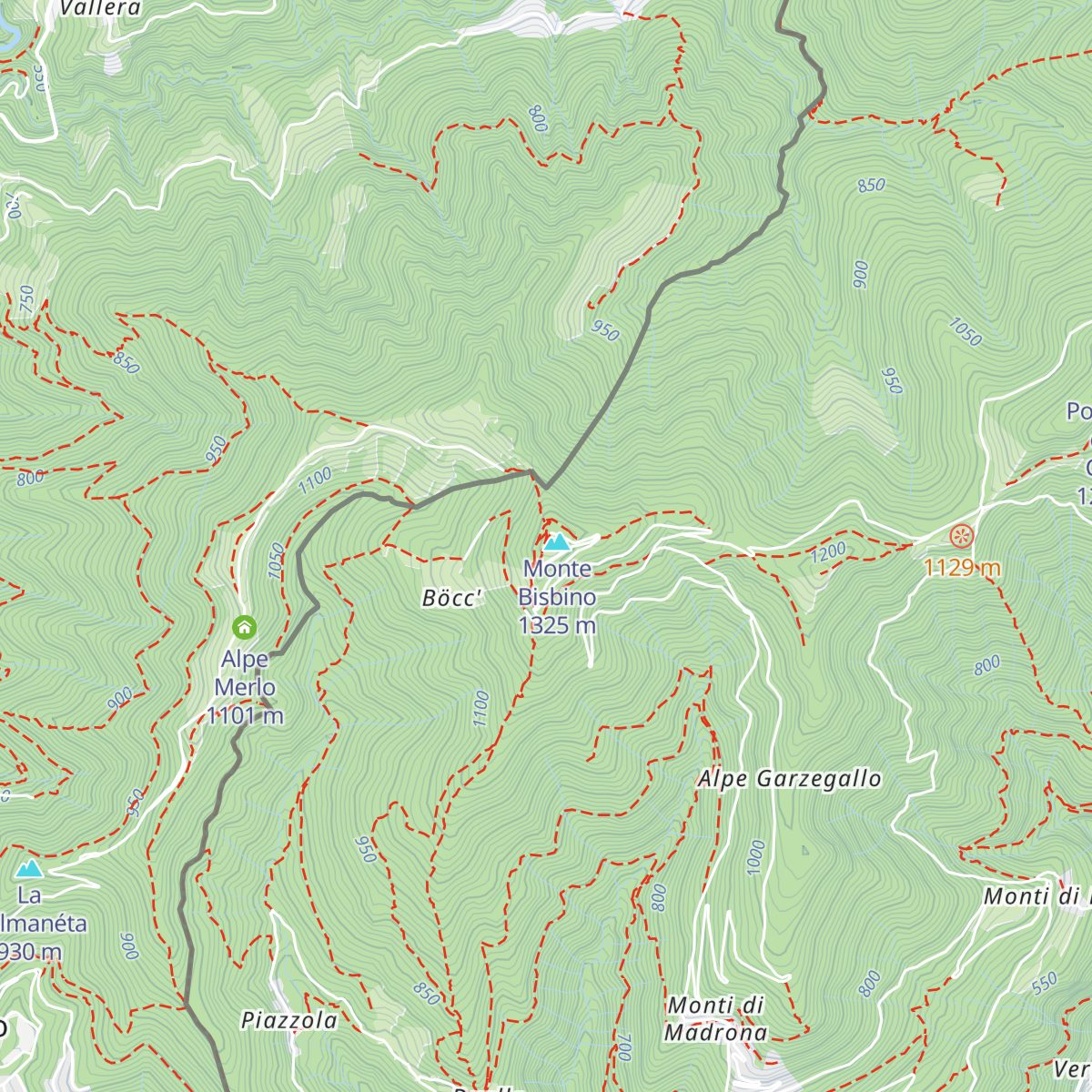 Ristoro Alpino Vetta Bisbino map
