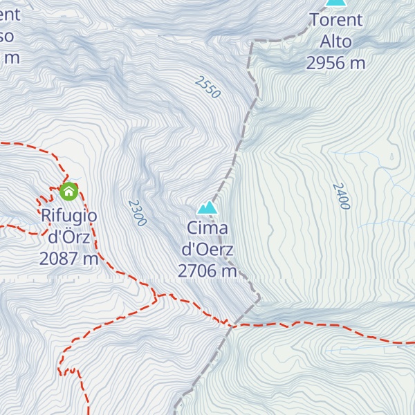 Map of Cima d'Oerz