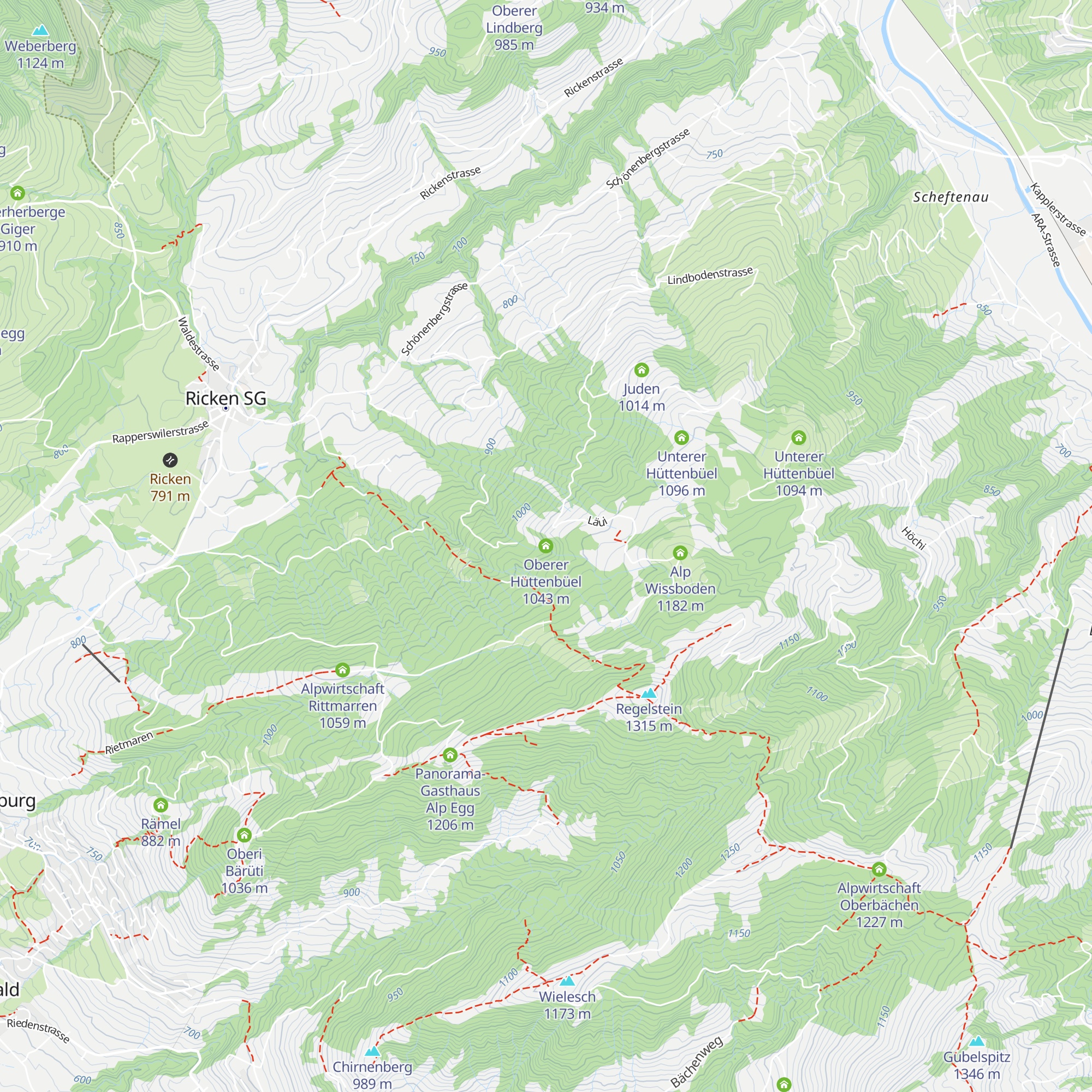 Oberer Hüttenbüel map
