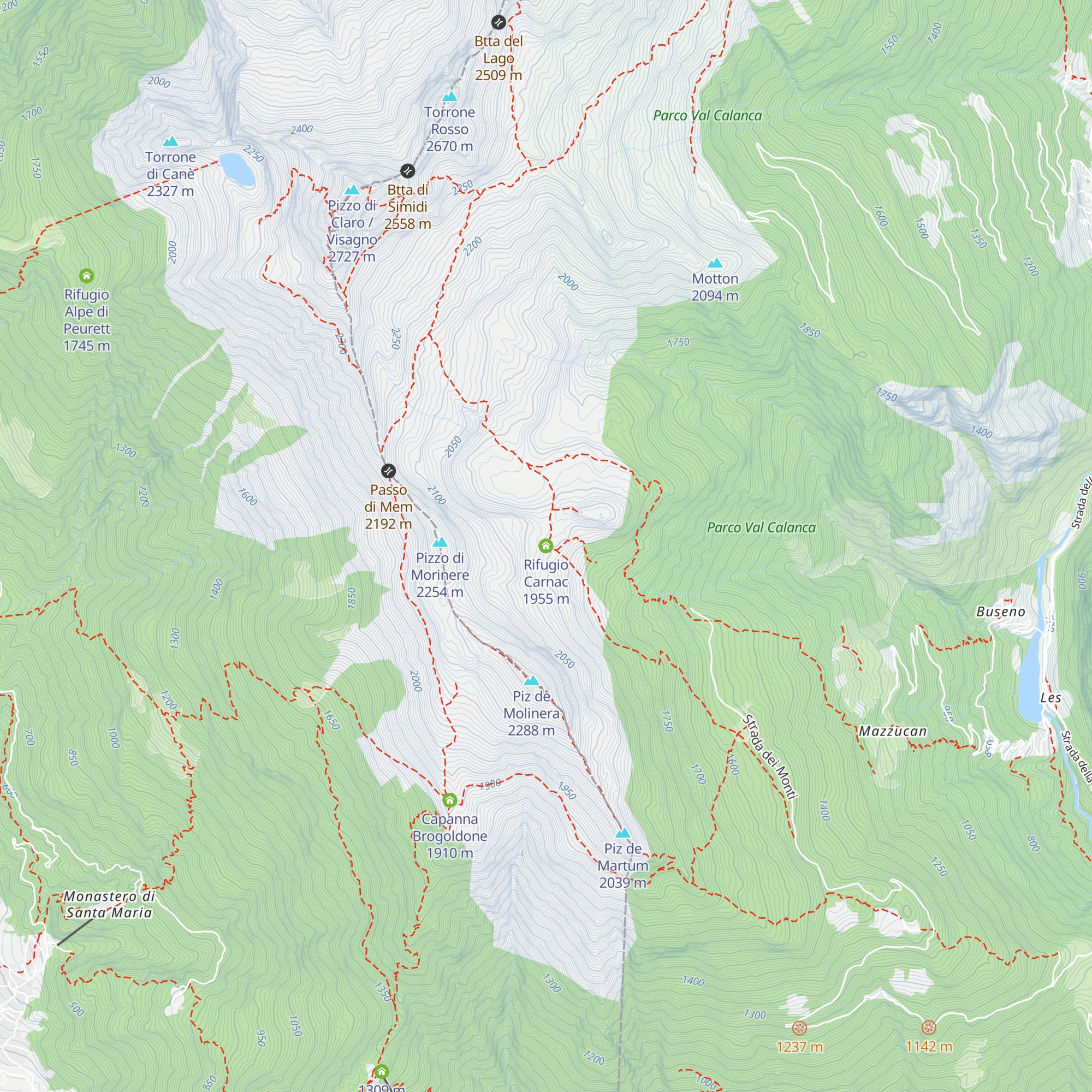 Rifugio Carnac map