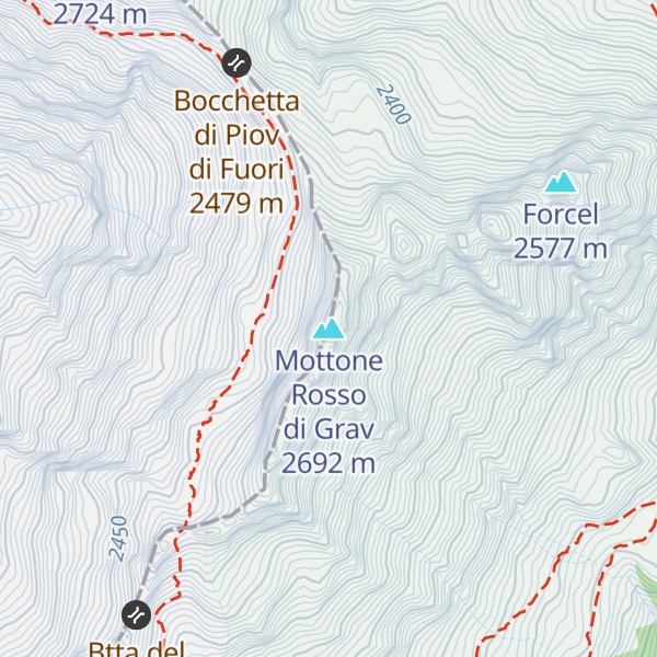 Map of Mottone Rosso di Grav