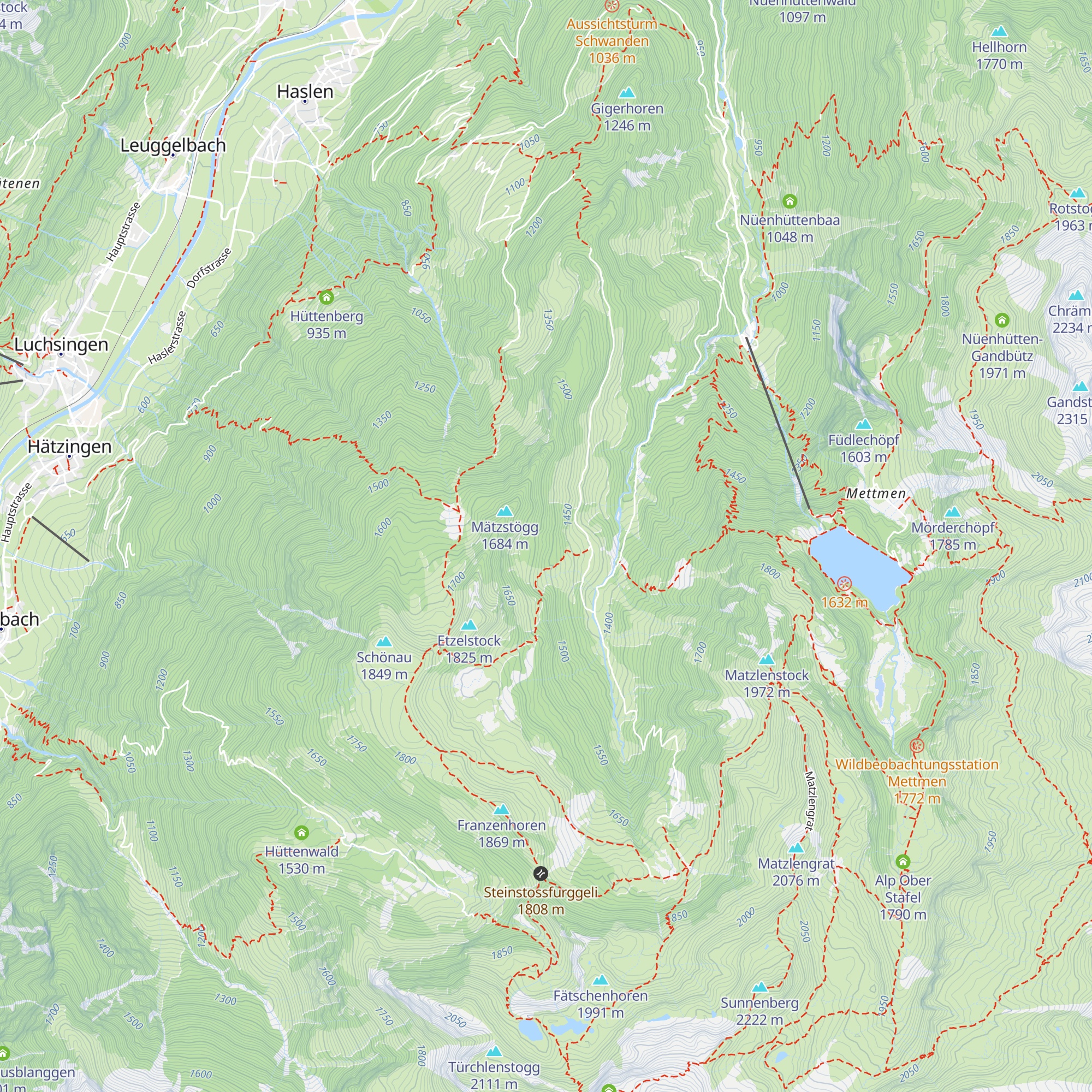 Hüttenwald map