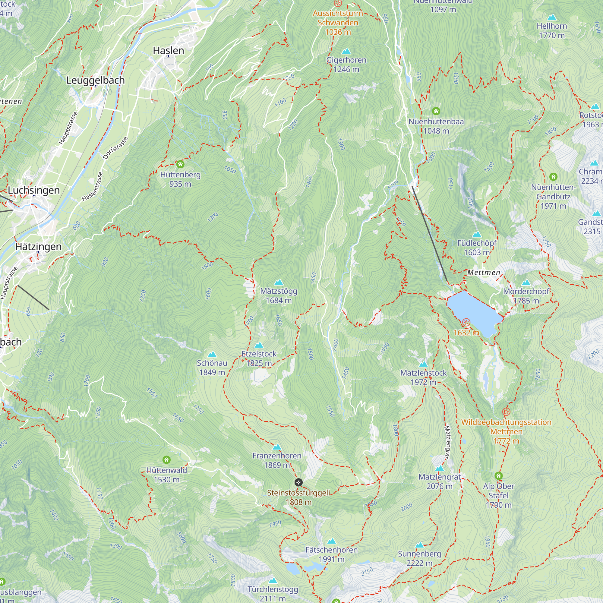 Hüttenwald map