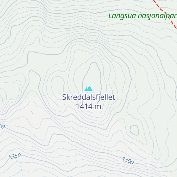 Map of Skreddalsfjellet