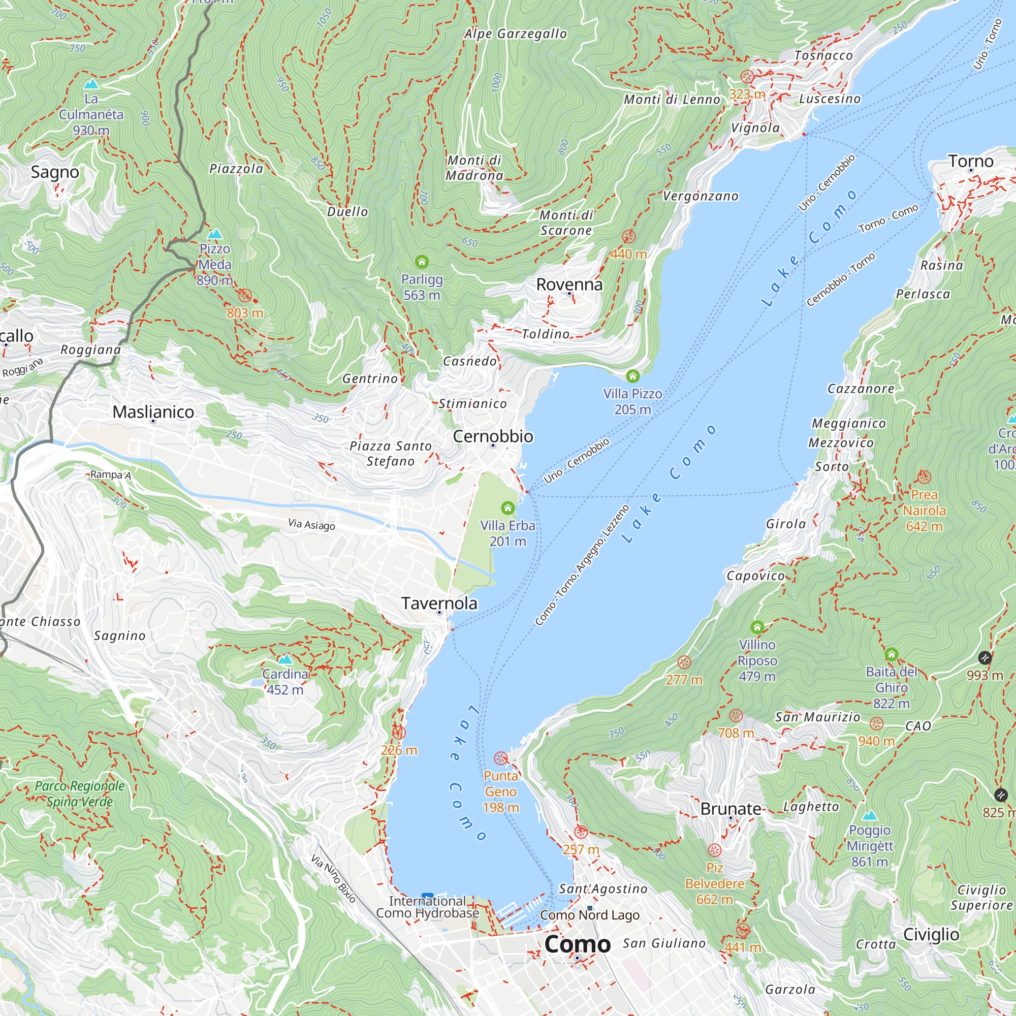 Villa Erba map