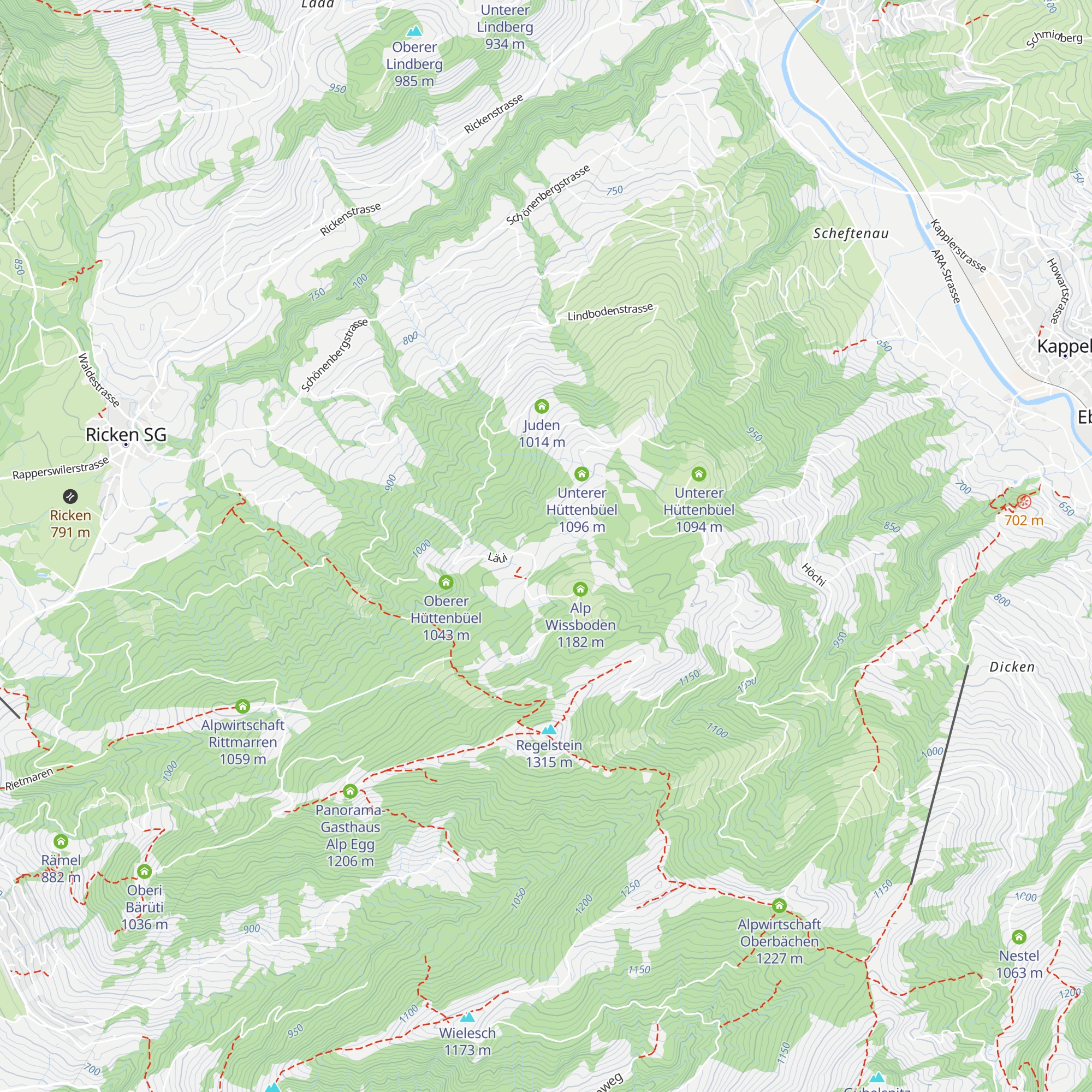 Oberer Hüttenbüel map