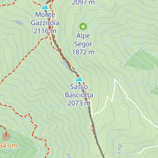 Map of Sasso Basciotta
