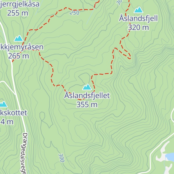 Map of Åslandsfjellet