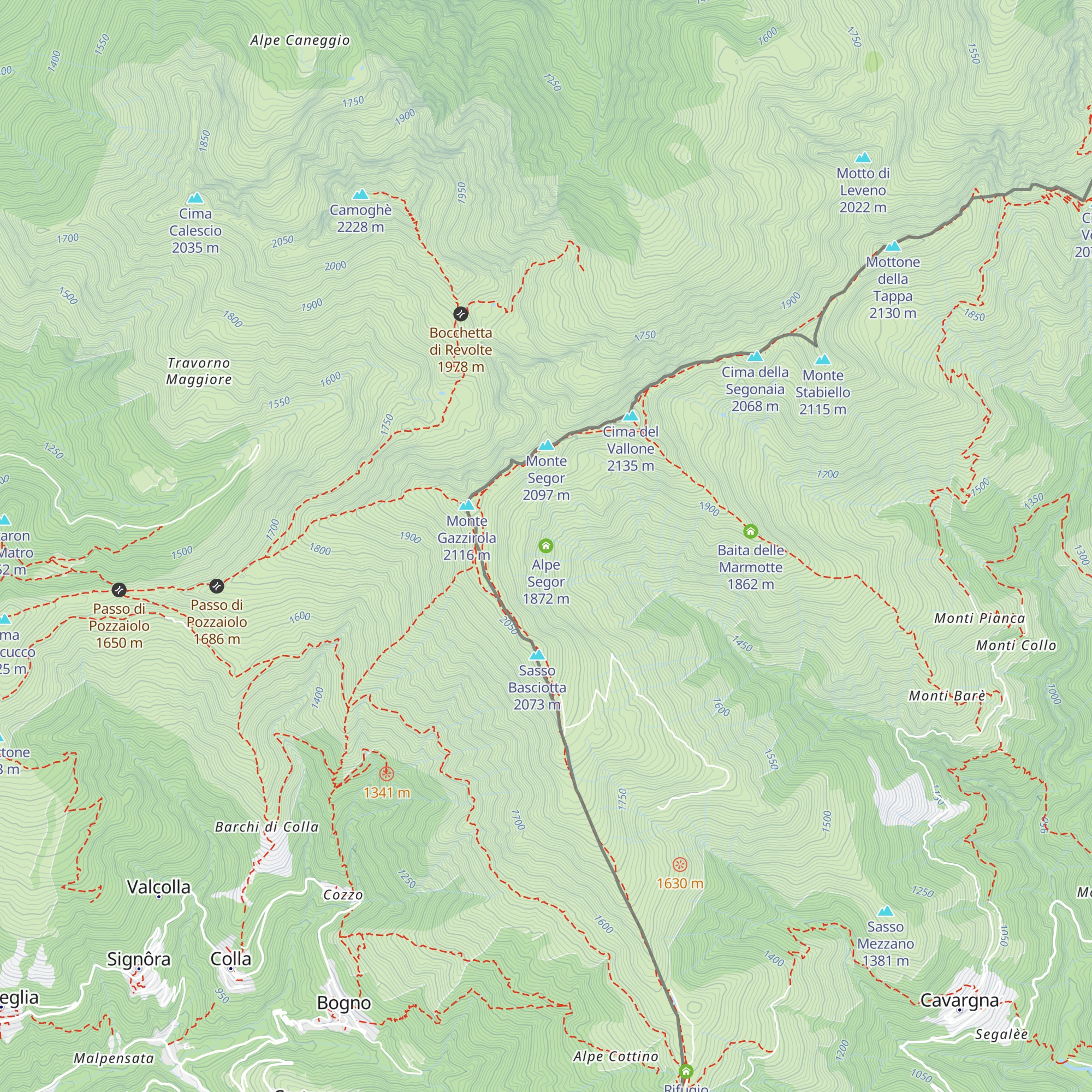 Alpe Segor map
