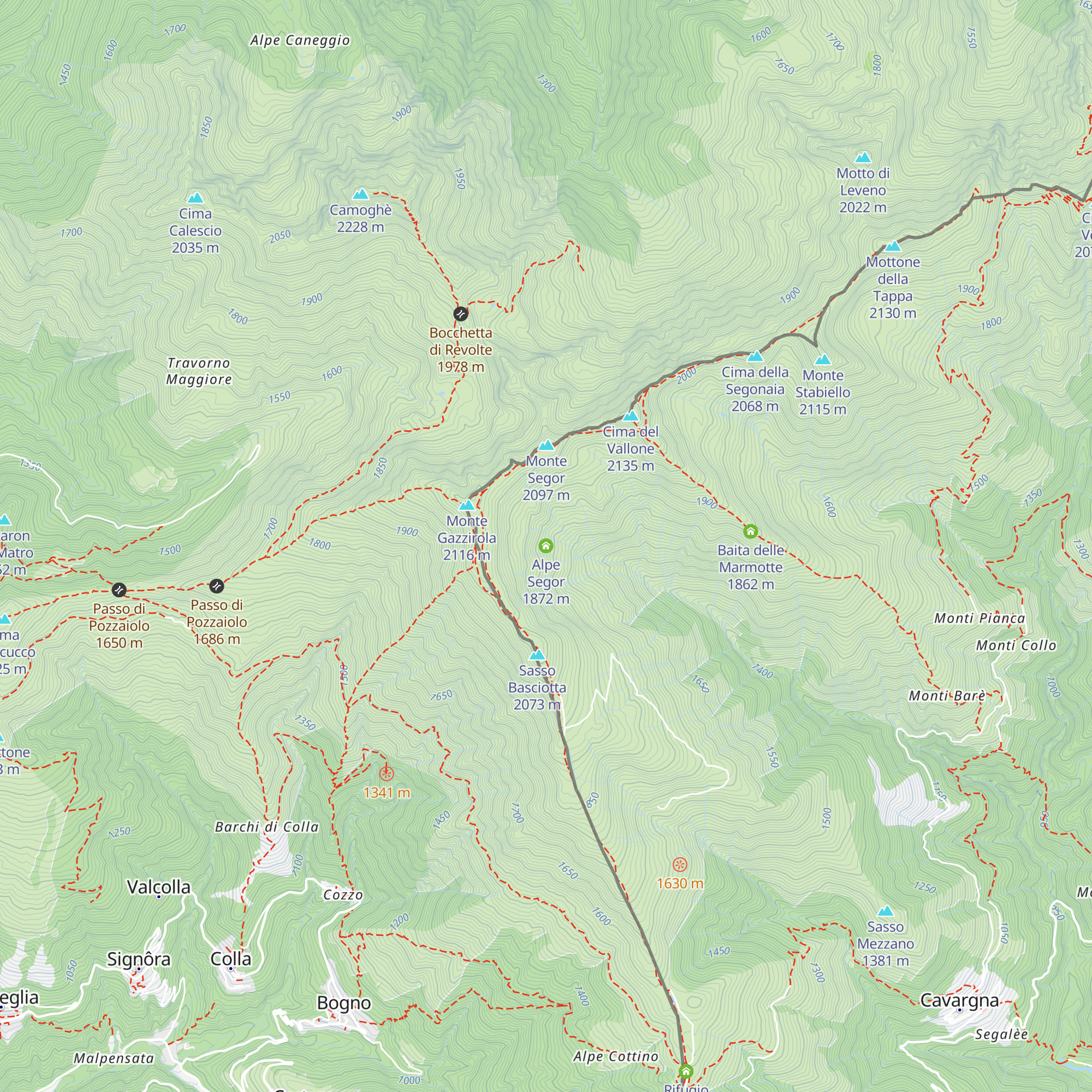 Alpe Segor map
