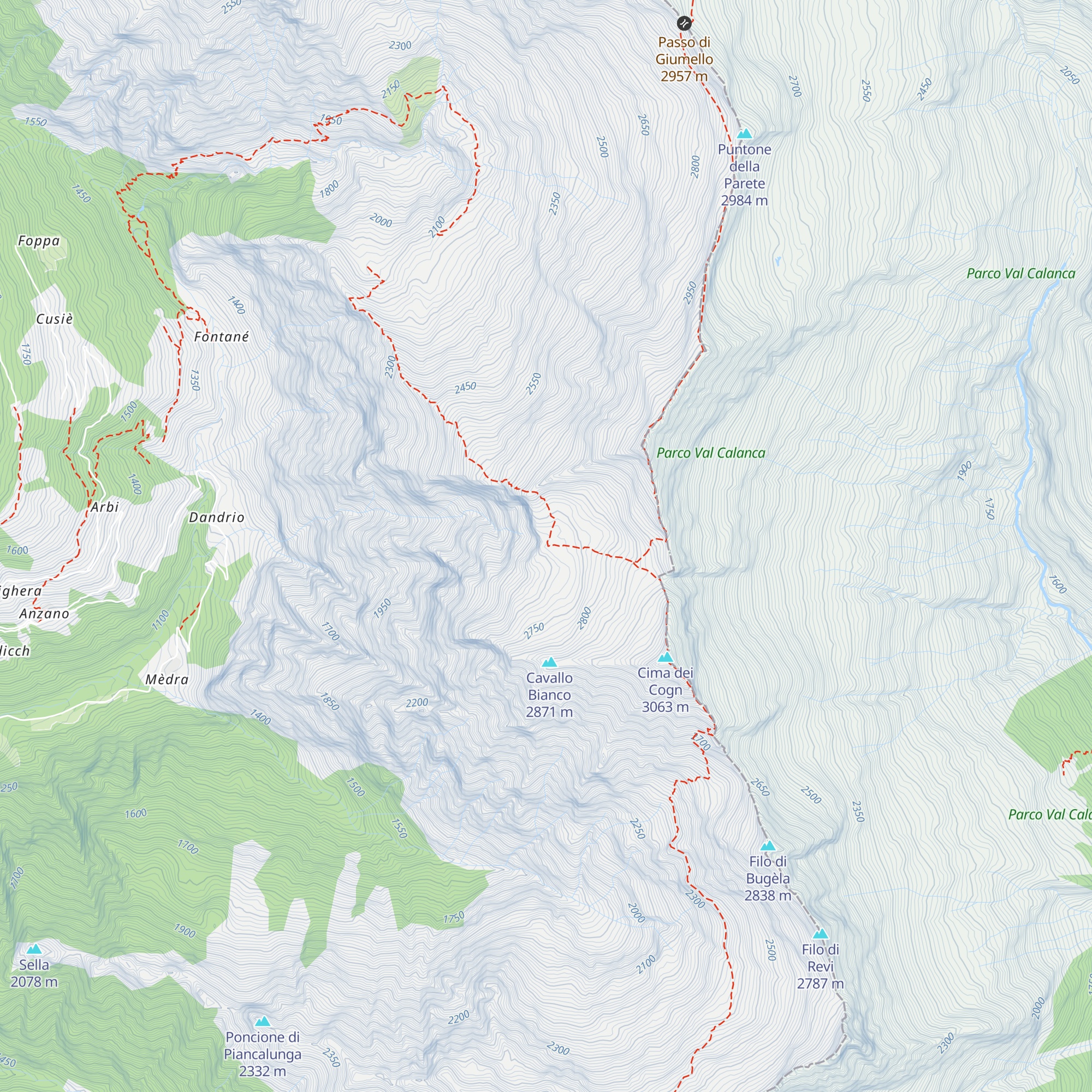 Bivacco Piano della Parete map