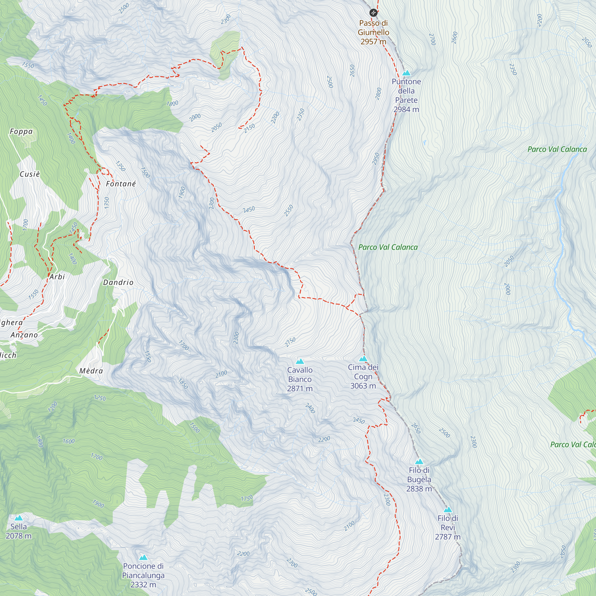 Bivacco Piano della Parete map