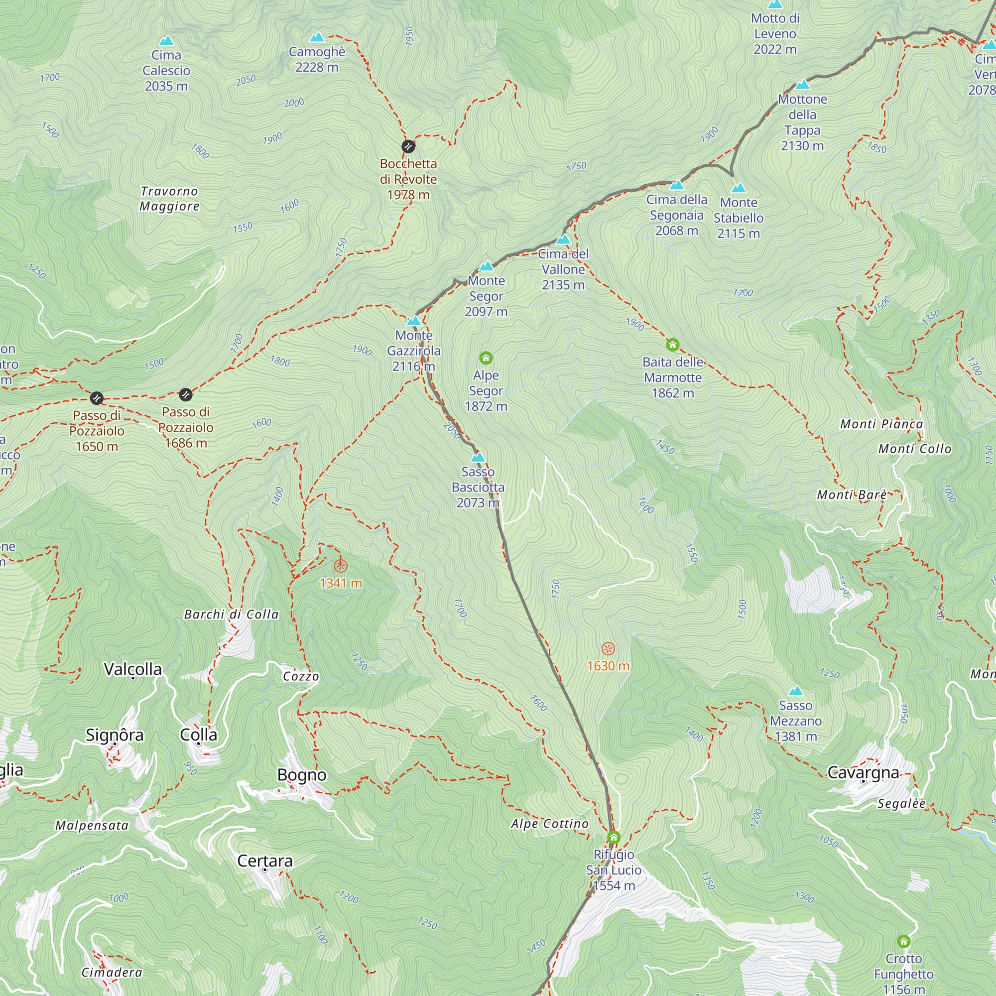 Rifugio Garzirola map