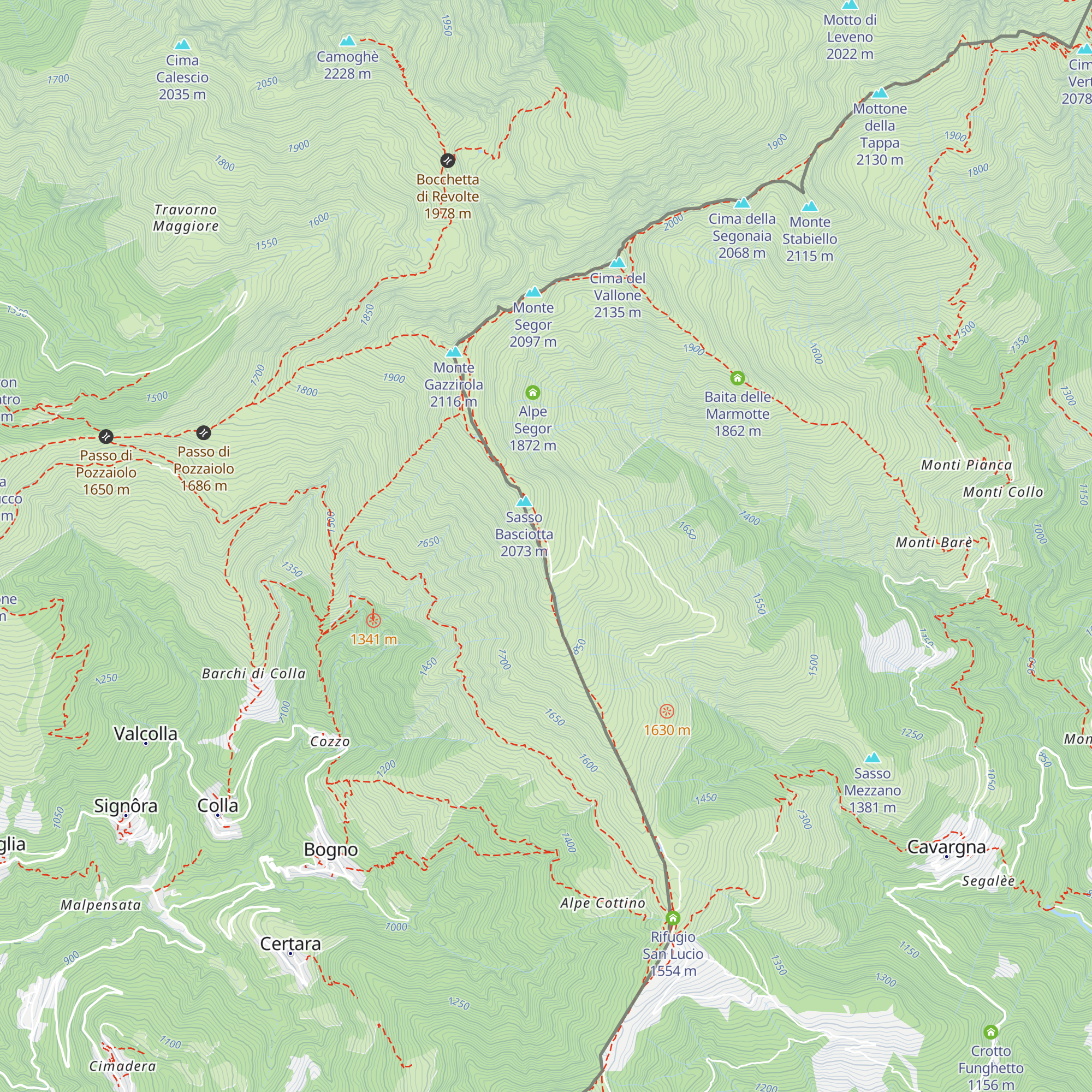 Rifugio Garzirola map
