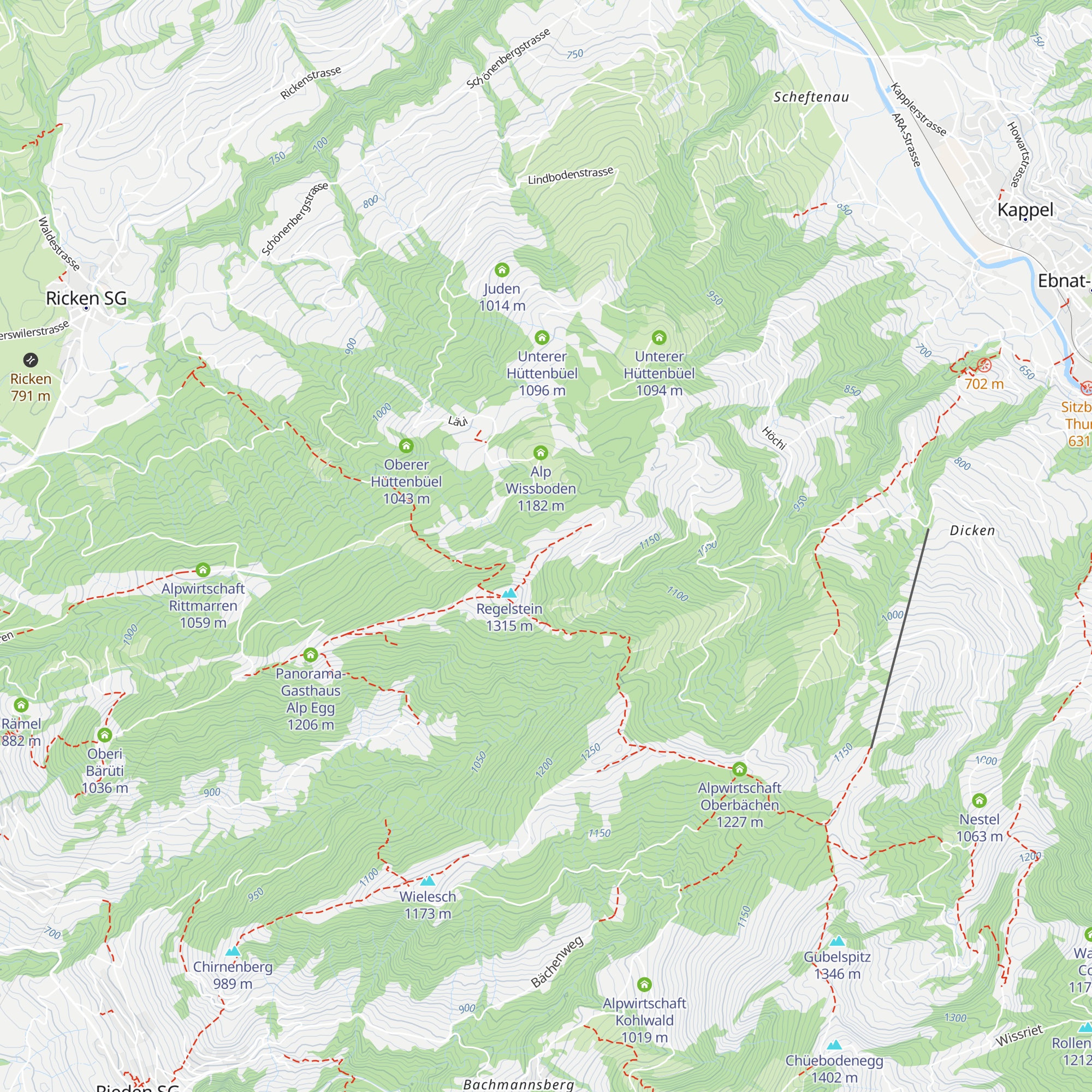 Ober Hüttenbüel map