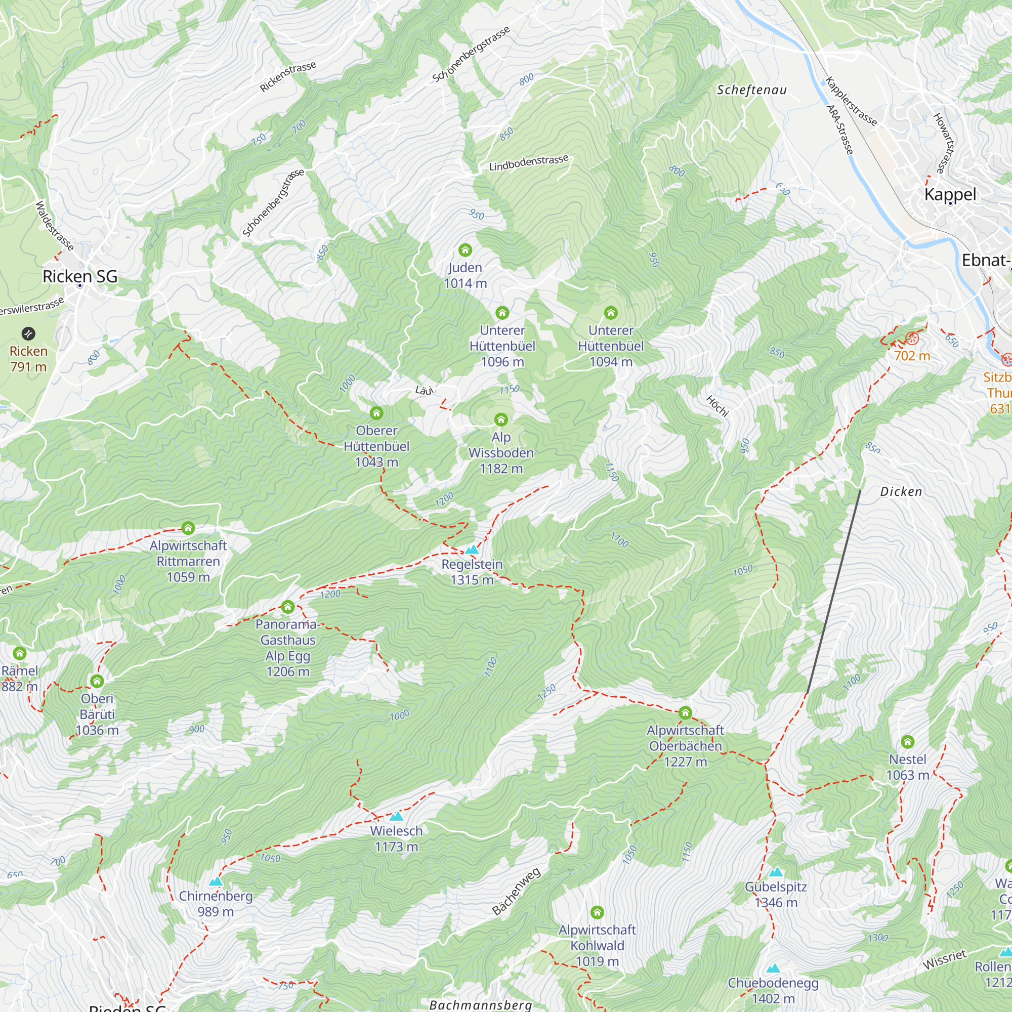Ober Hüttenbüel map