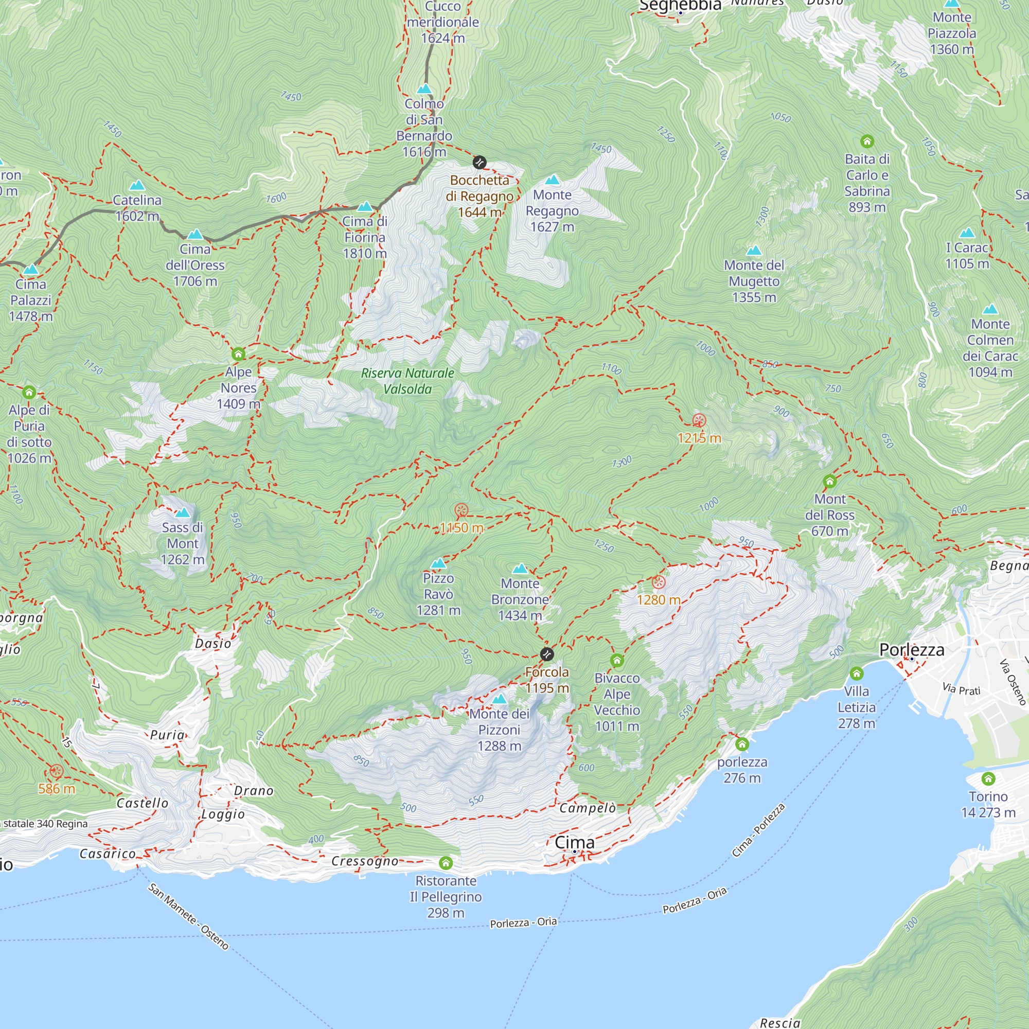 Capanna Bonardi - Mazzoleni map