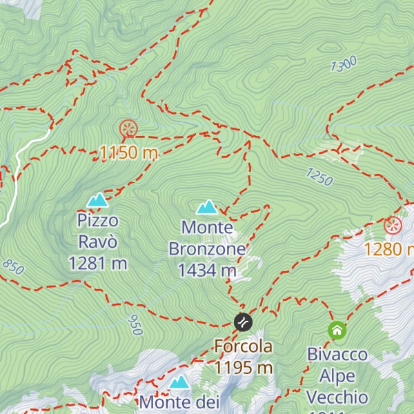 Map of Monte Bronzone