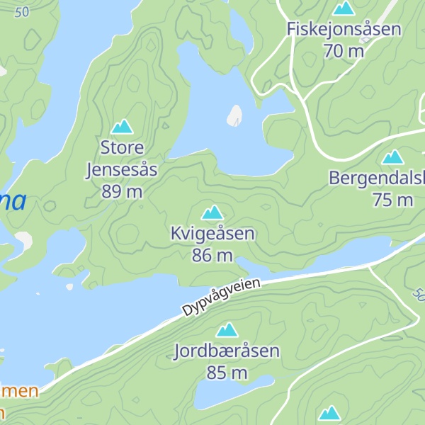 Map of Kvigeåsen