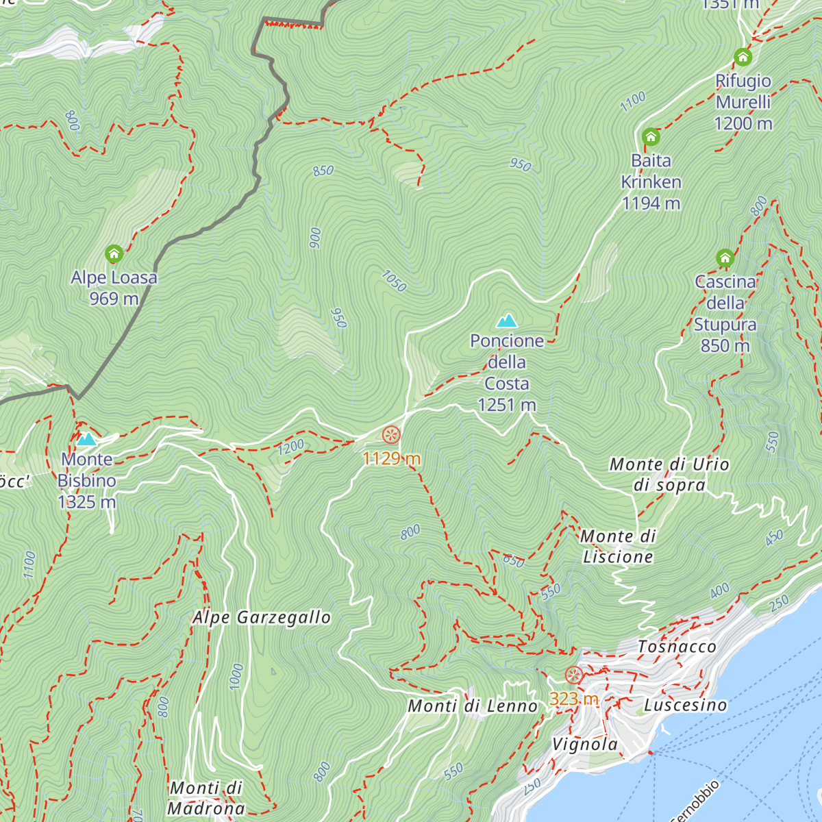 Rifugio Bugone map