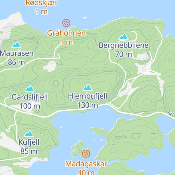 Map of Hjembufjell