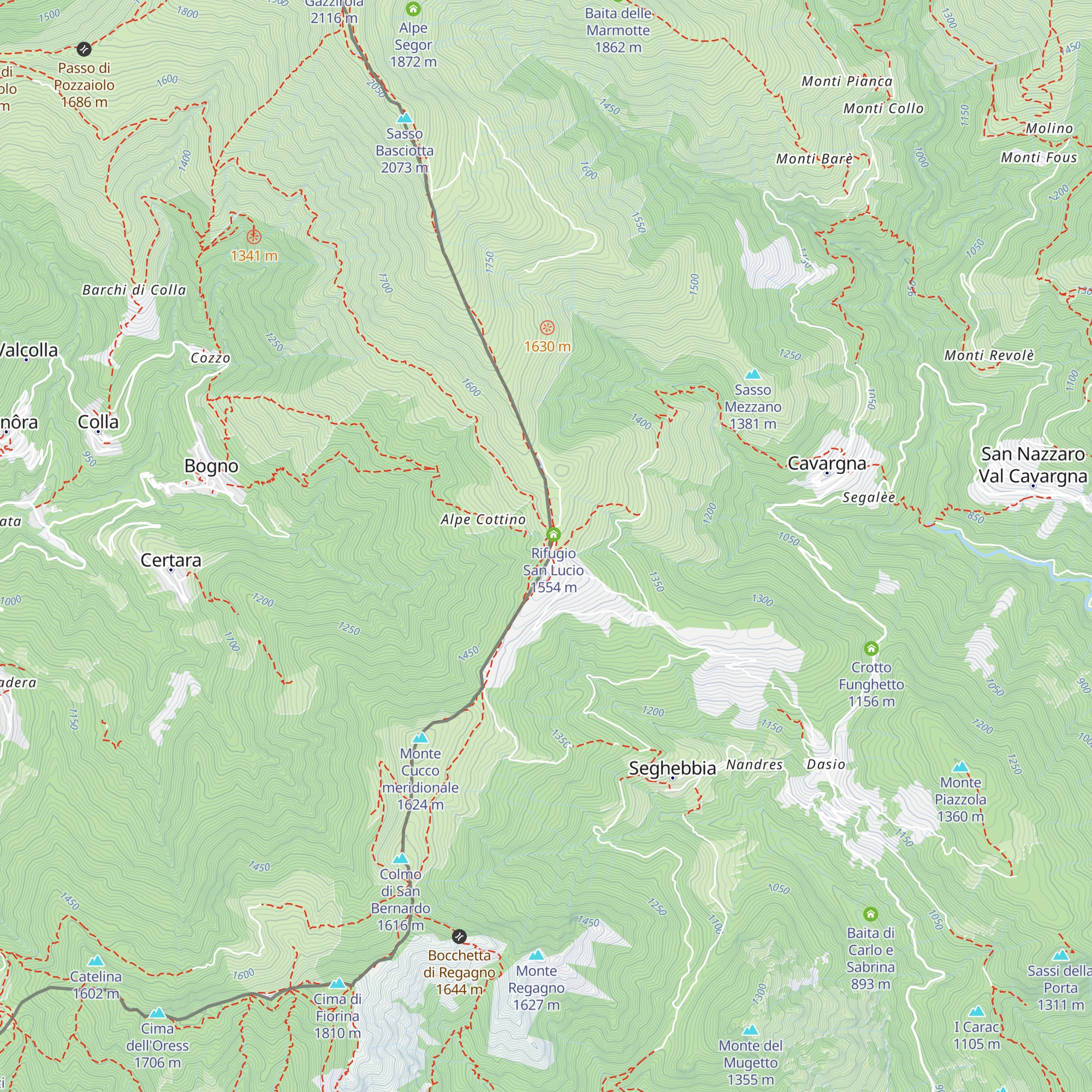 Capanna San Lucio map