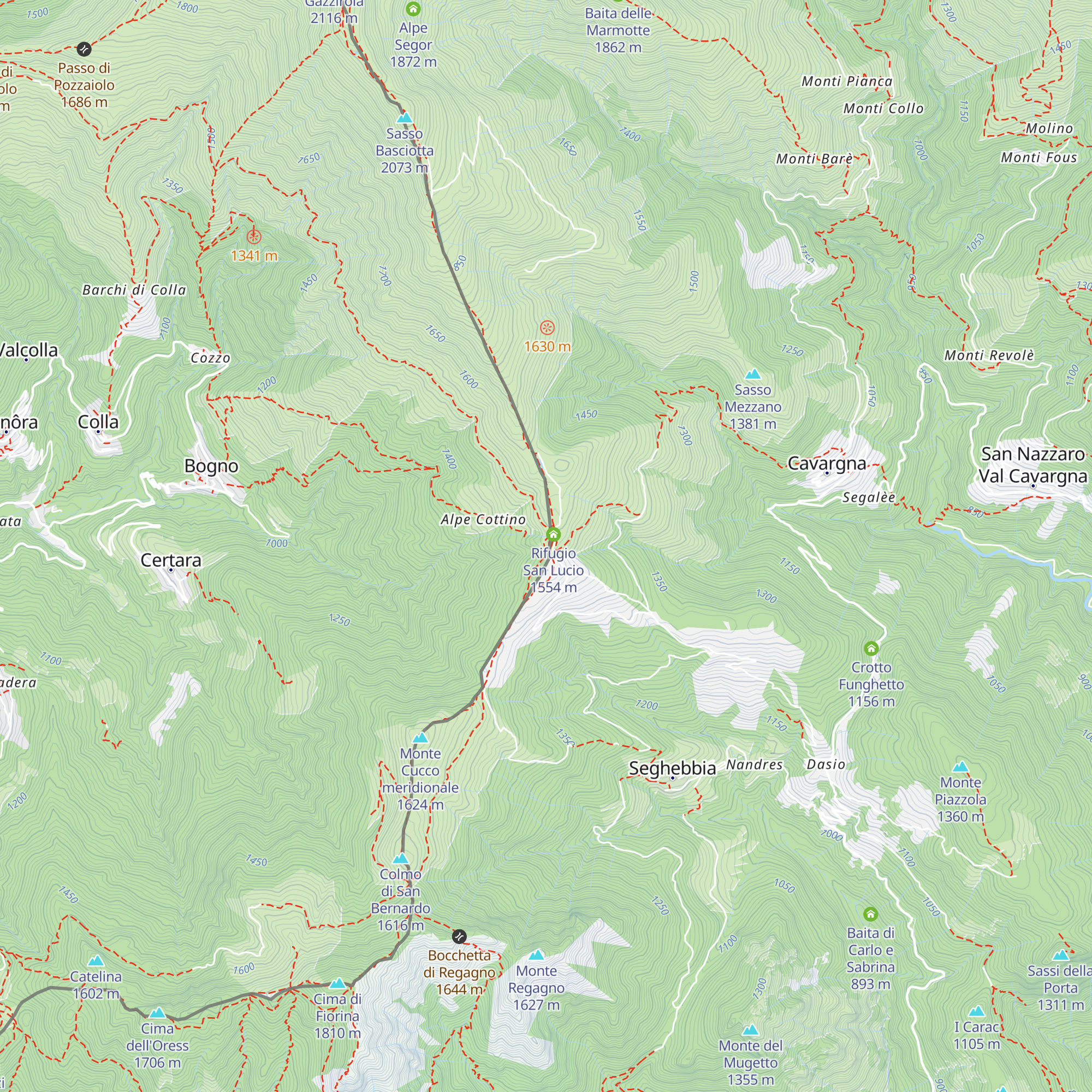 Capanna San Lucio map