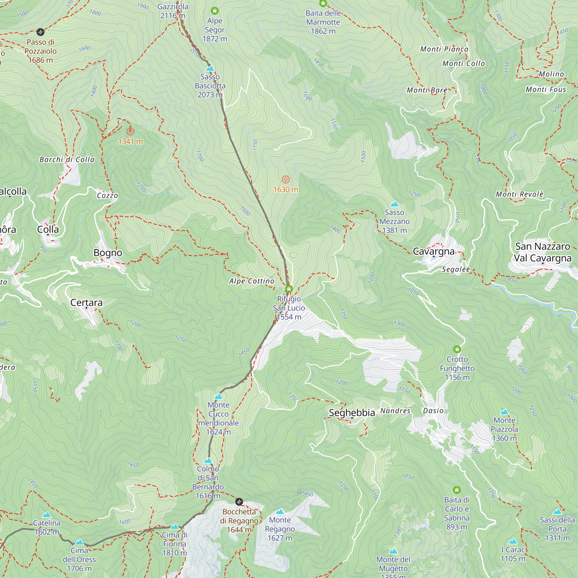 Rifugio San Lucio map