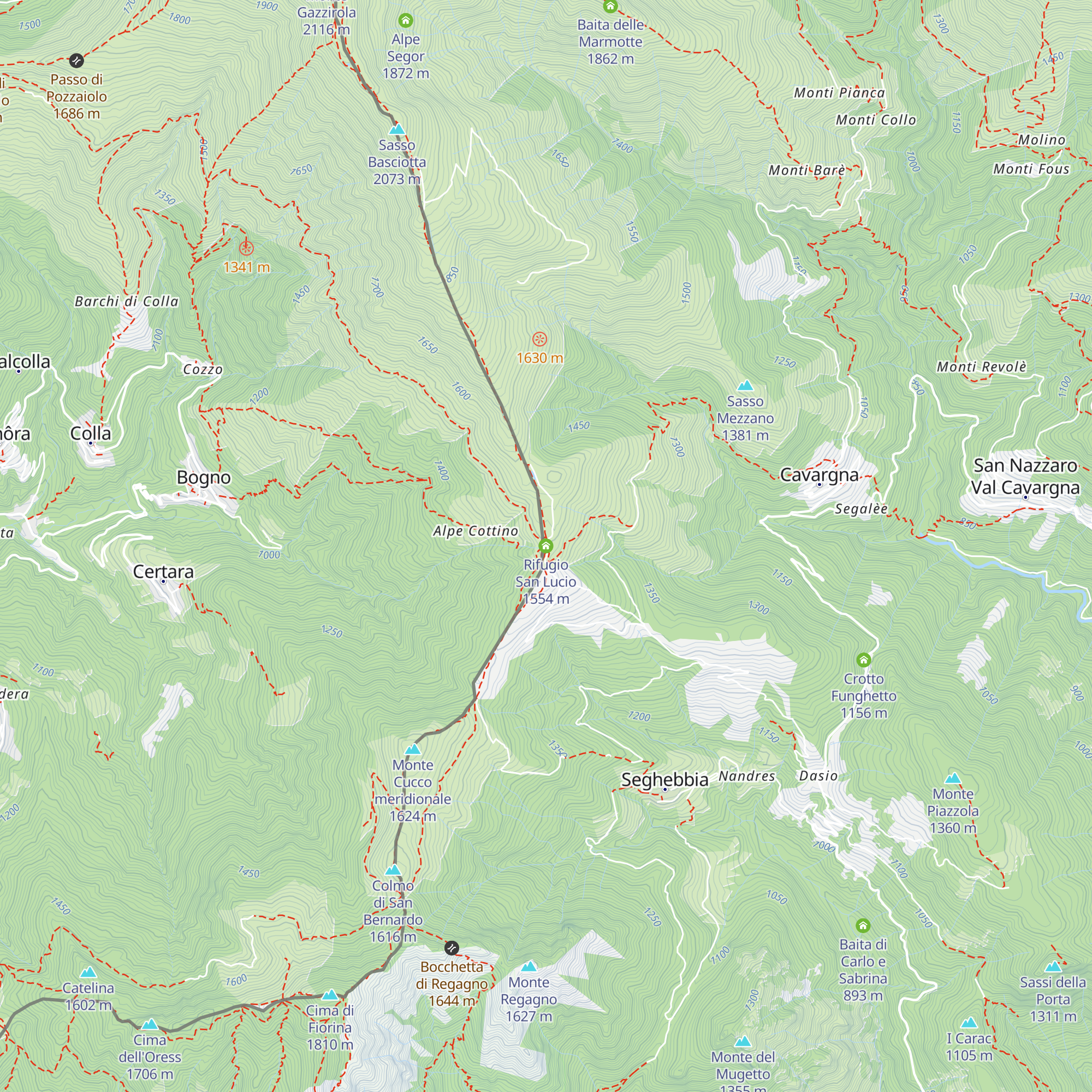 Rifugio San Lucio map