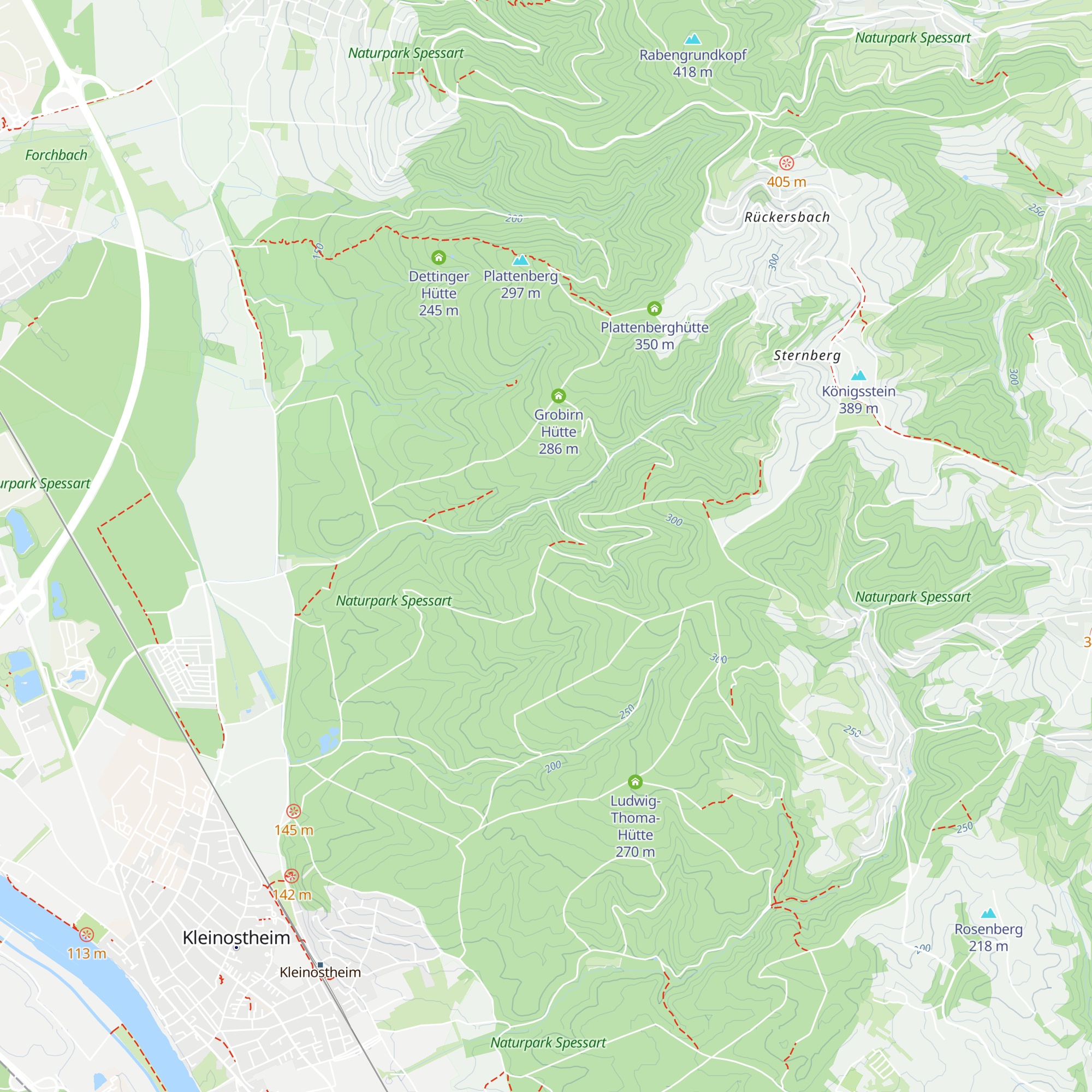 Kleinostheimer Hütte map