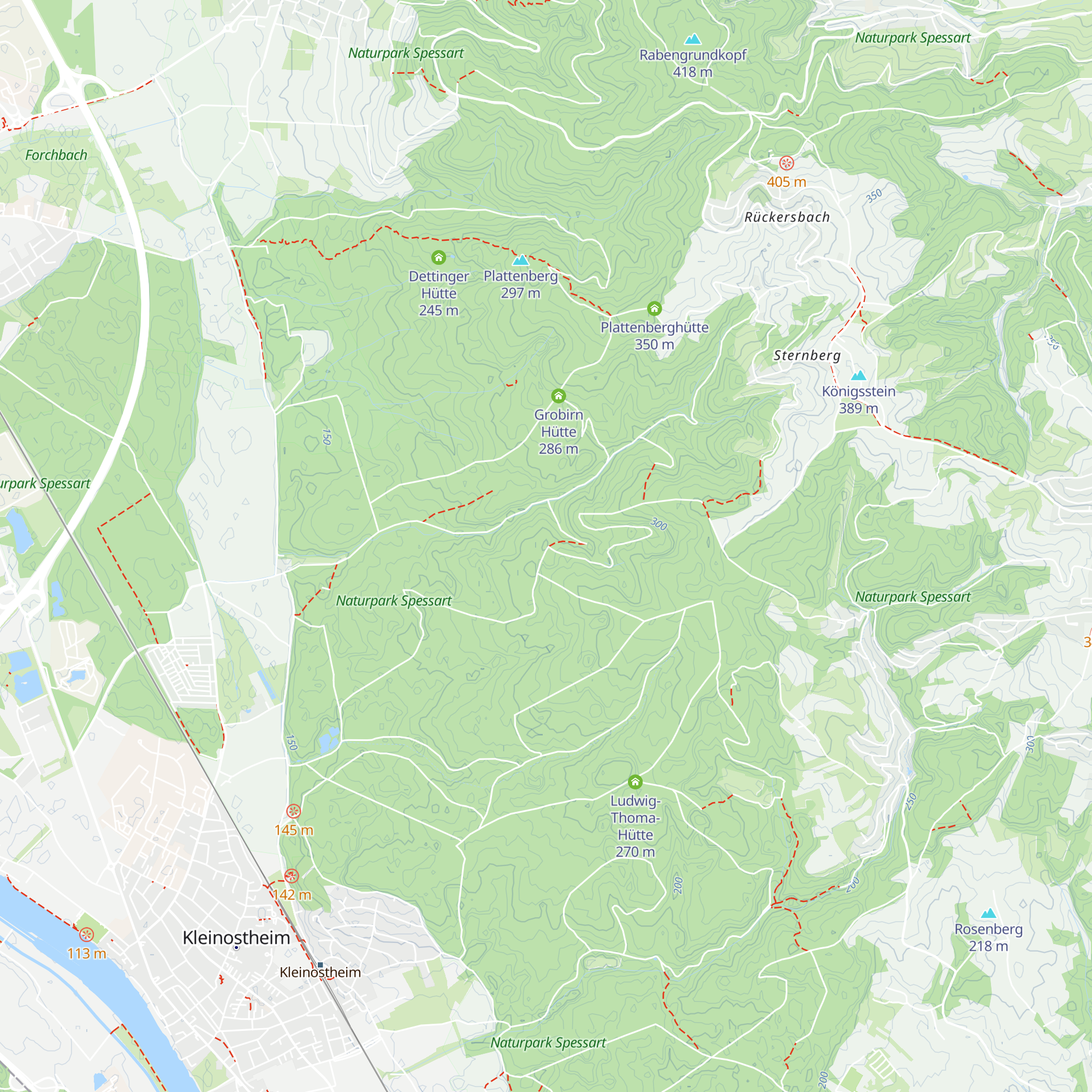 Kleinostheimer Hütte map