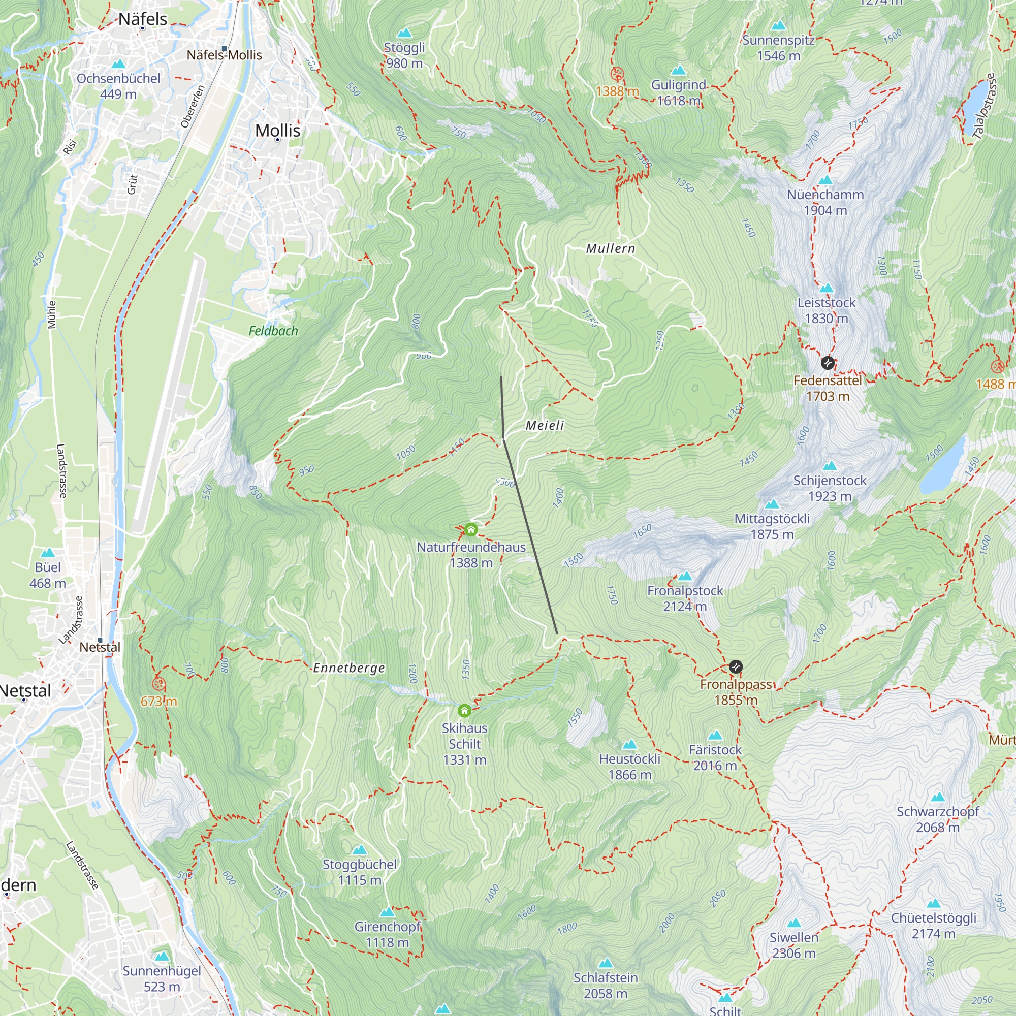 Skihütte SC Mollis map