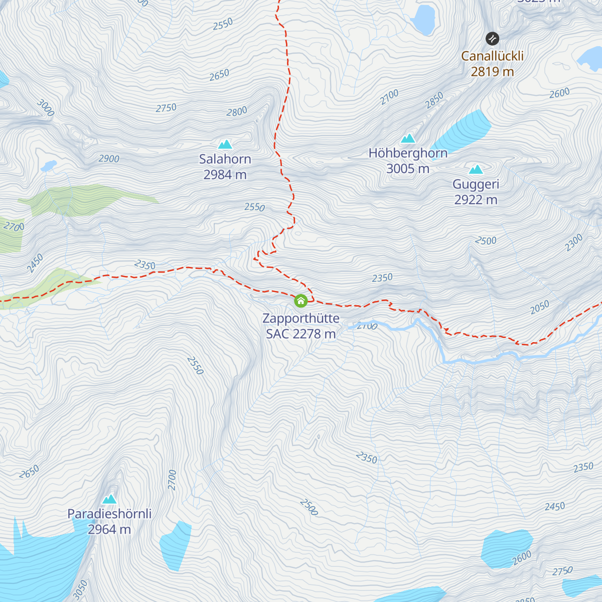 Zapporthütte SAC map