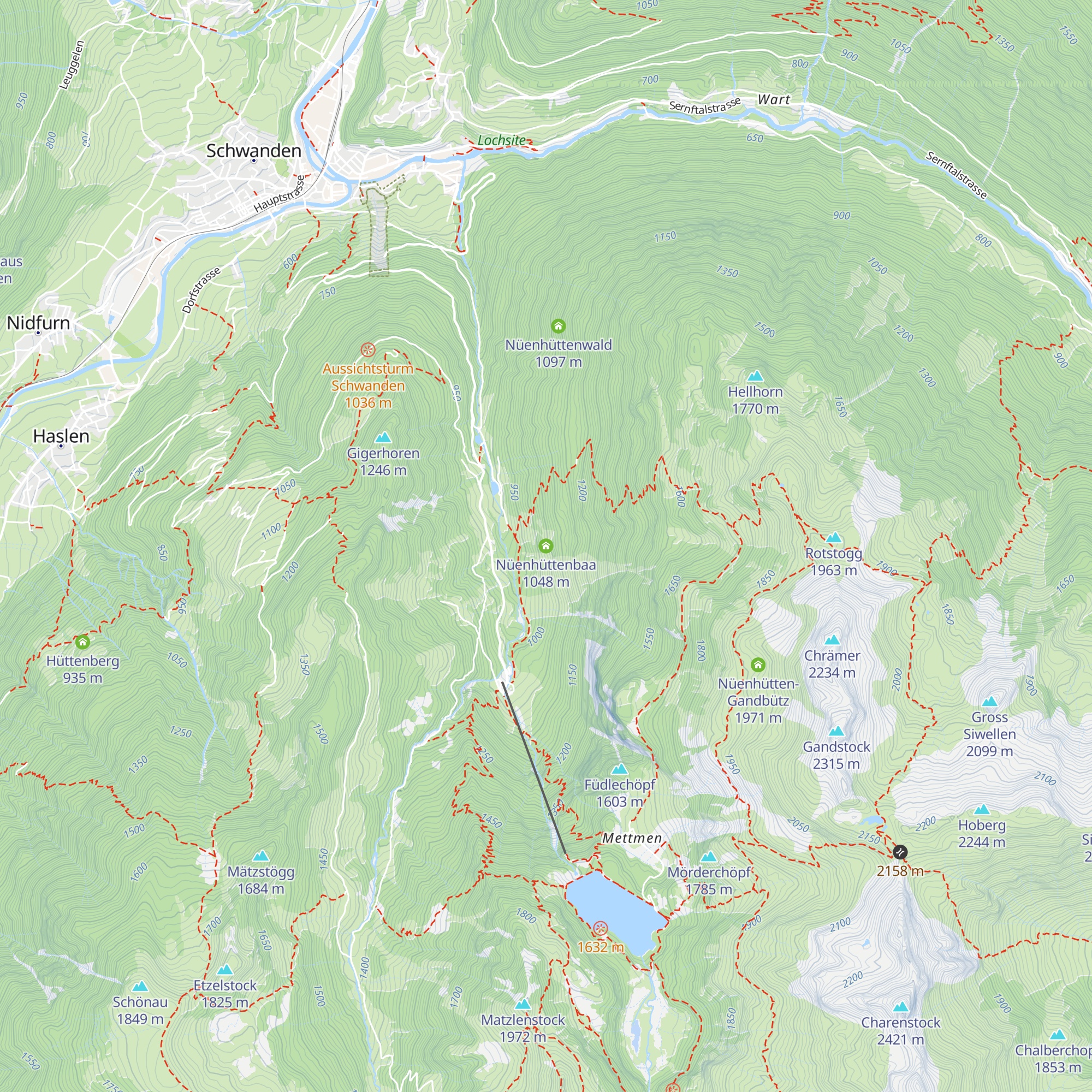 Nüenhüttenbaa map