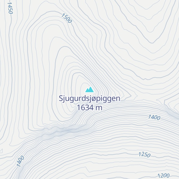 Map of Sjugurdsjøpiggen