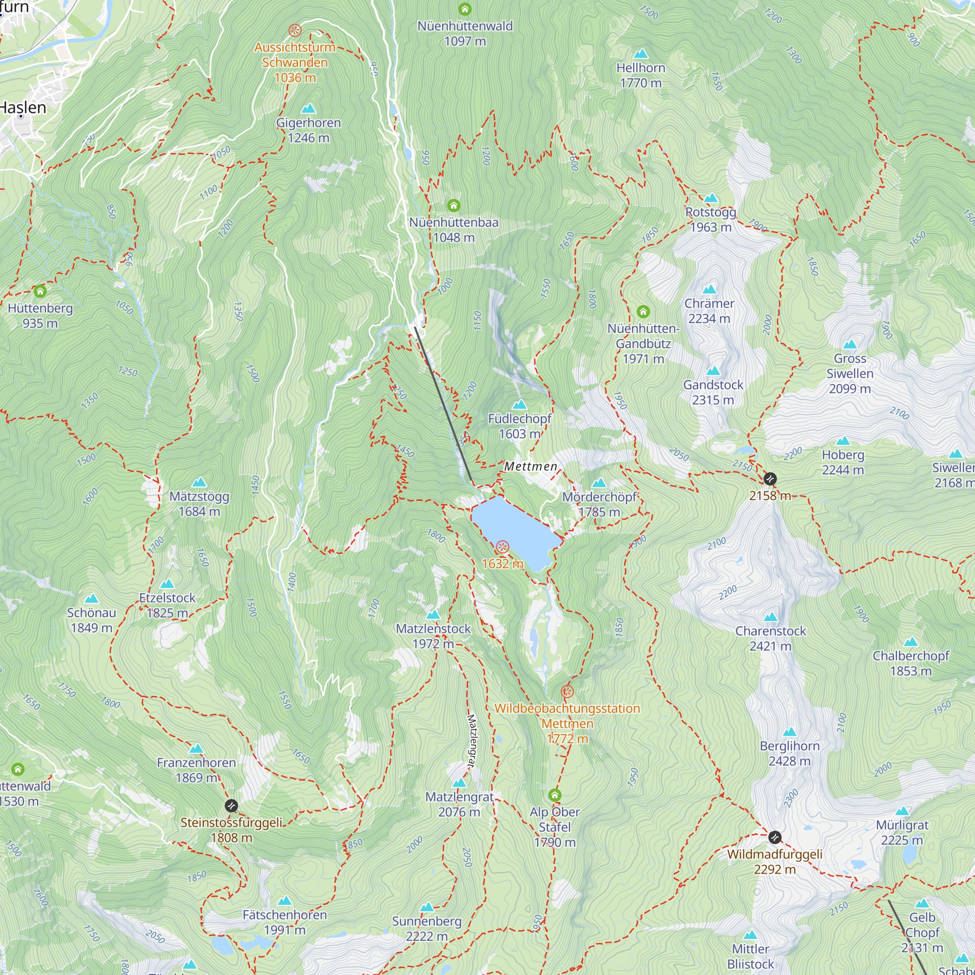 Berghotel Mettmen map