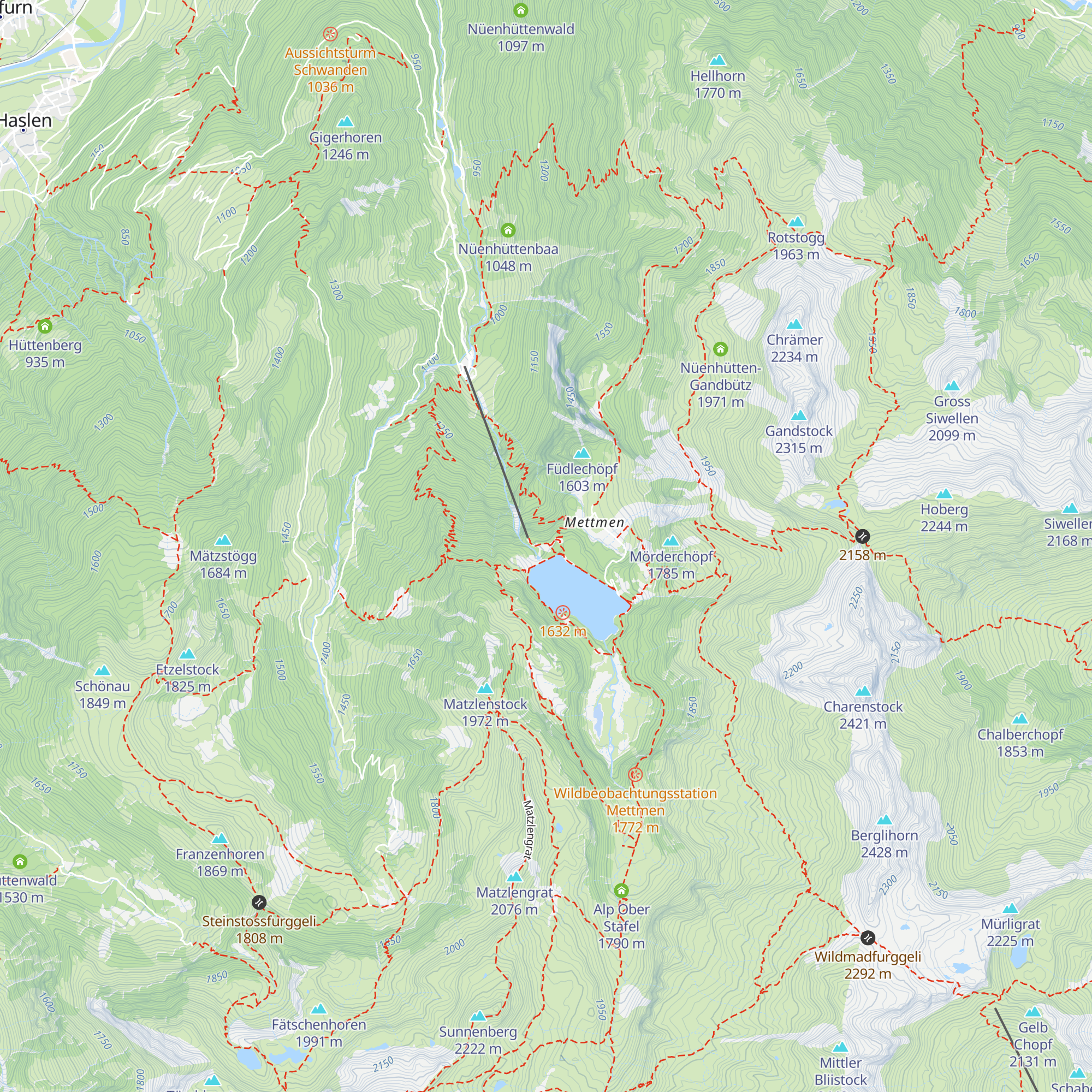 Berghotel Mettmen map