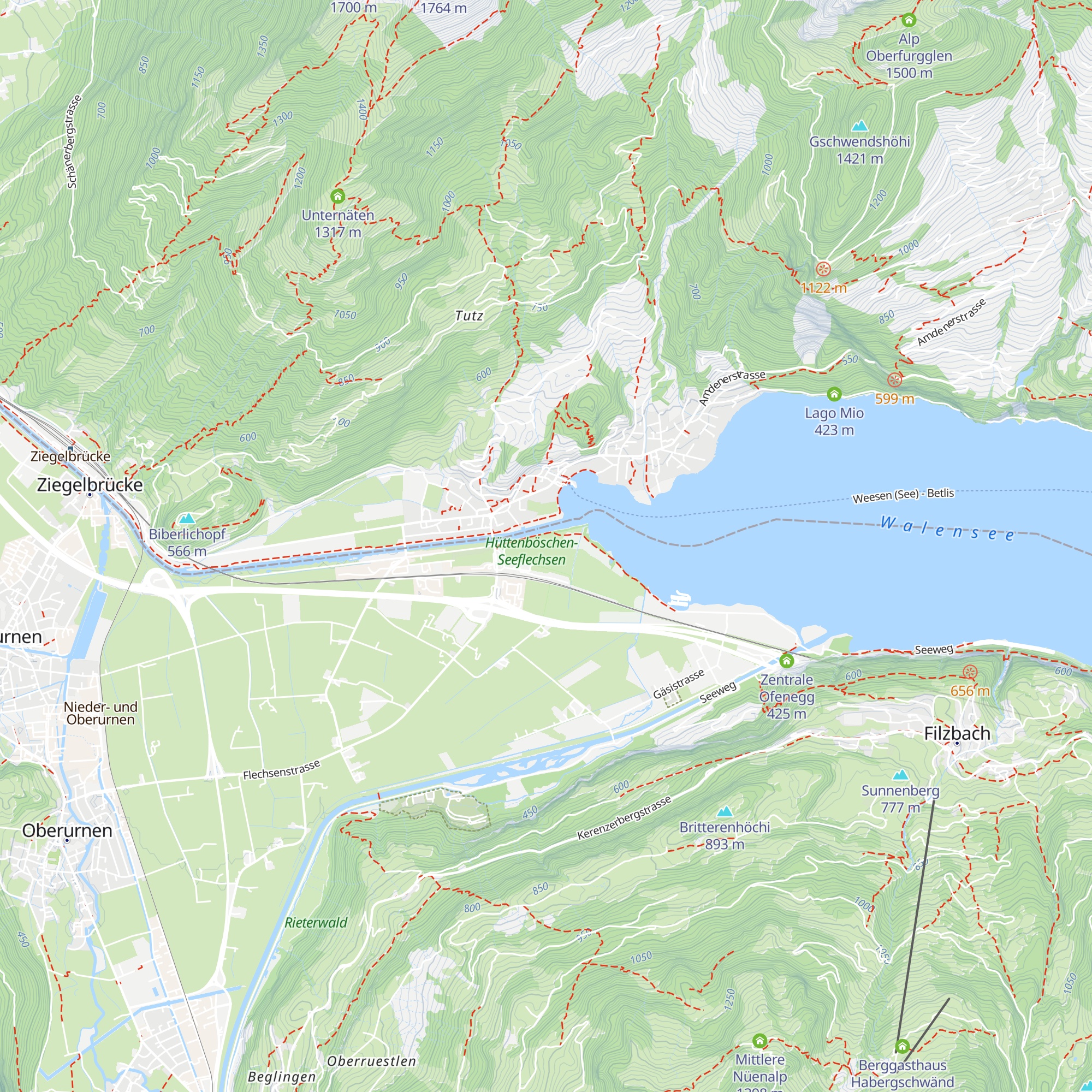 Hüttenböschen map