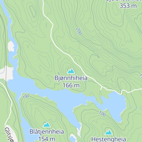 Map of Bjønnhiheia